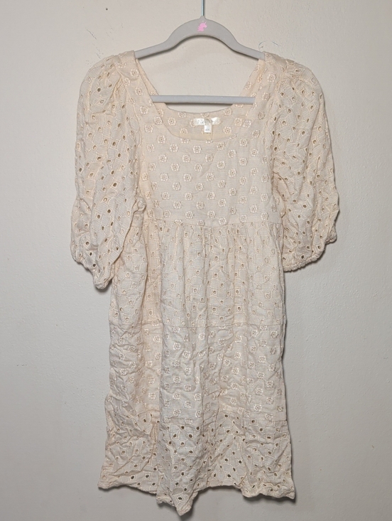 Rylee + Cru Other - Rylee + Cru Greta Babydoll Dress Natural Eyelet Lace Cottagecore Girls Size 6-7